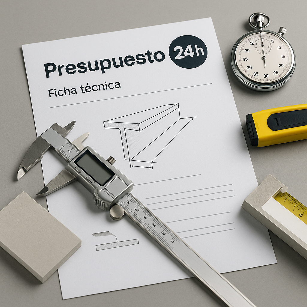 Presupuesto en 24 h con ficha t&eacute;cnica